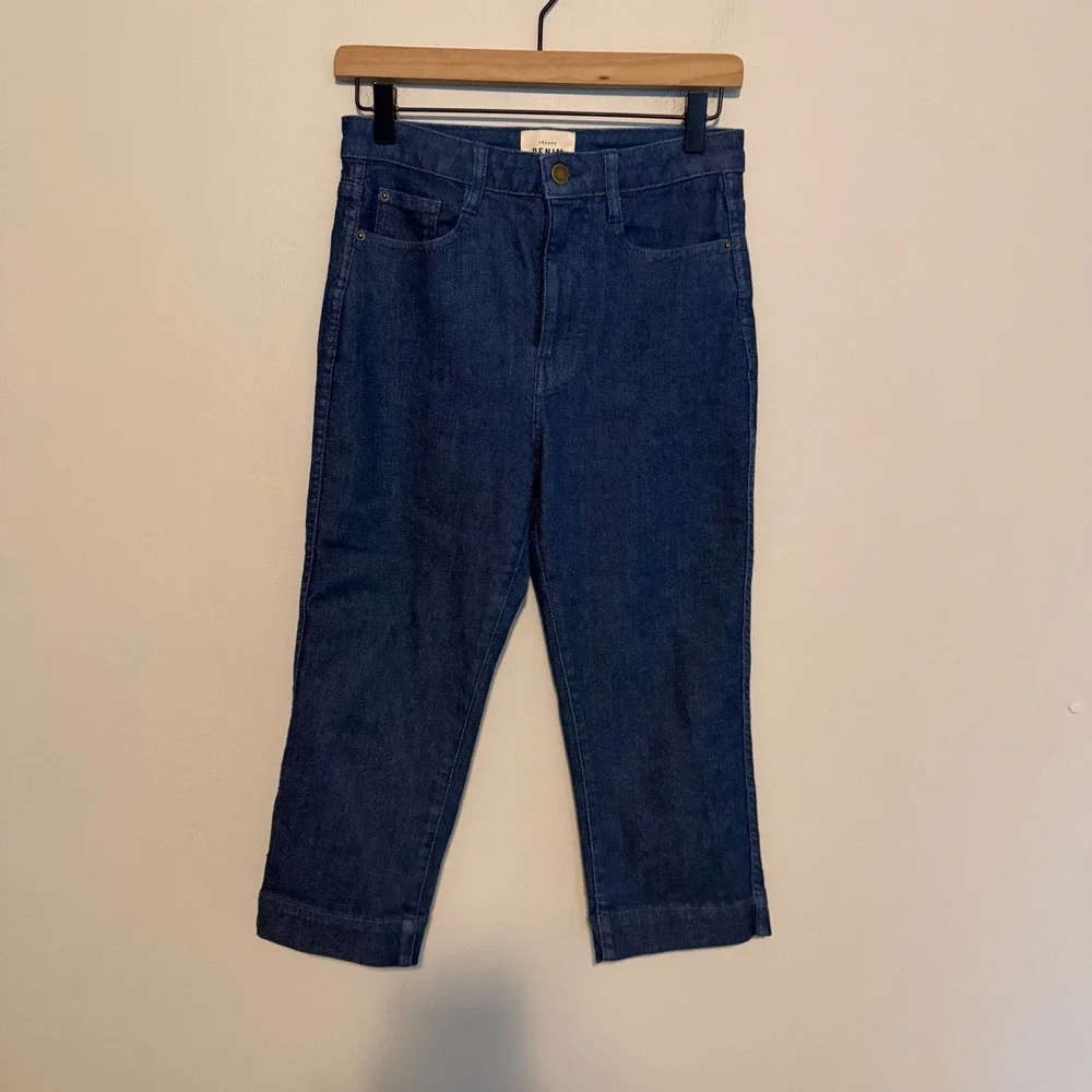 Sezane Capris jeans high rise 36 blue classic preppy minimalist casual